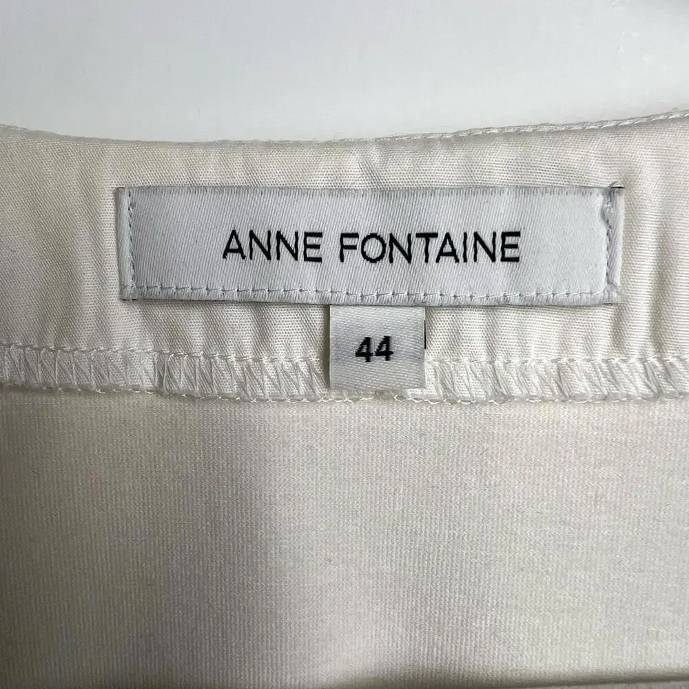 Vintage Anne Fontaine White Ruffle Collar Button-Up Blouse - Picture 4 of 7